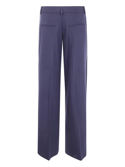 Blugirl Flanel Stretch Wide Leg Trousers In Purple