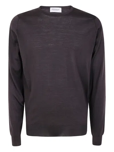 John Smedley Lightweight Crew Neck Knit Pullover In Brown
