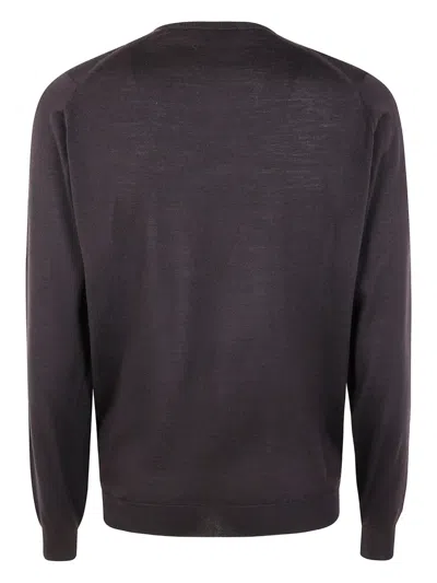 John Smedley Lightweight Crew Neck Knit Pullover In Brown