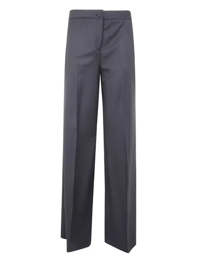 Blugirl Wide Leg Wool Palazzo Trousers In Blue
