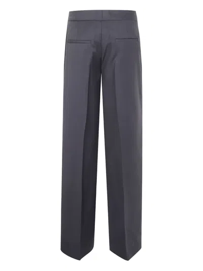 Blugirl Wide Leg Wool Palazzo Trousers In Blue