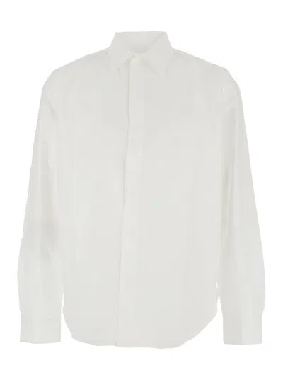 Jacquemus Henri White Shirt With Lettering Logo On The Back In Cotton Man In White