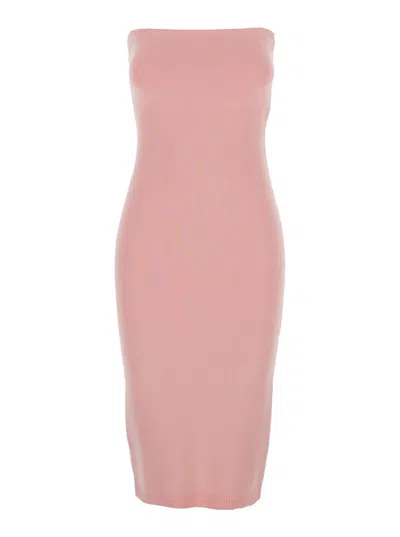 Jacquemus La Robe Sera Pink Dress With Square Neckline And Back Buttons In Fabric Woman