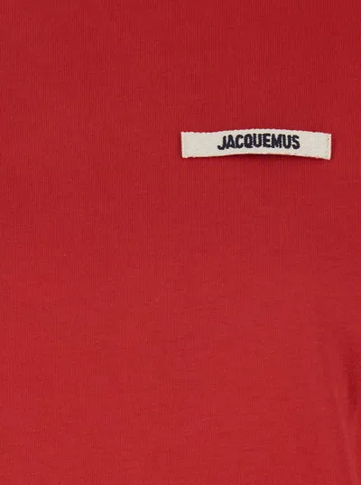 Jacquemus Short Sleeve Cotton T-shirt In Red