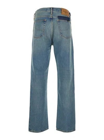 Jacob Cohen Sean Light-blue Five-pocket Jeans With Logo Patch On The Back In Denim Man In Blue