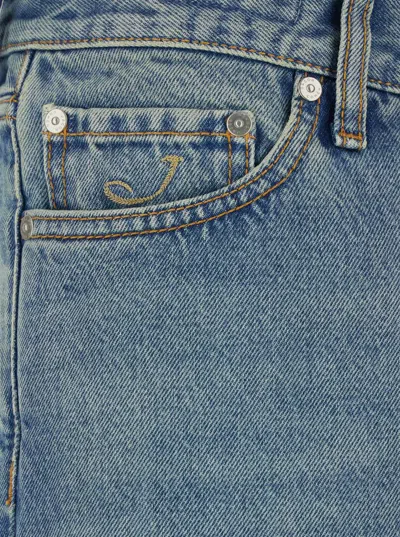 Jacob Cohen Sean Light-blue Five-pocket Jeans With Logo Patch On The Back In Denim Man In Blue
