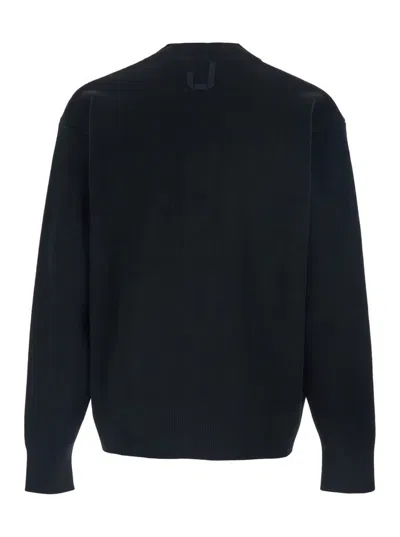Jacquemus Men Black V-neck Cardigan With J Logo On The Back In Wool Man