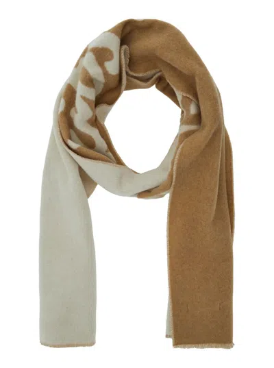 Maison Kitsuné Maison Kitsune Handwriting Scarf In Brown
