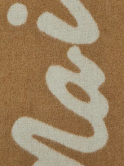Maison Kitsuné Maison Kitsune Handwriting Scarf In Brown