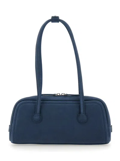 Margesherwood Soft Boston Leather Shoulder Bag In Blue