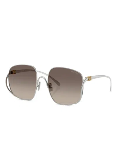 Miu Miu Mu A57s 57mm Gradient Square Sunglasses In Gray
