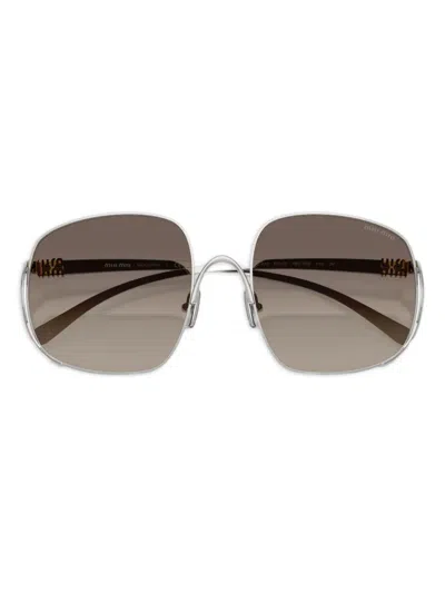 Miu Miu Mu A57s 57mm Gradient Square Sunglasses In Gray