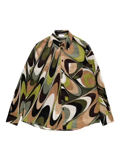 Pucci Onde Muslin Printed Shirt In Multi