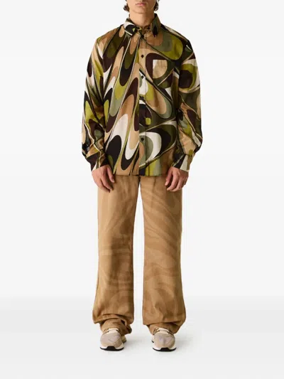 Pucci Onde Muslin Printed Shirt In Multi