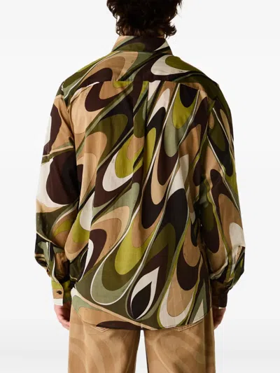 Pucci Onde Muslin Printed Shirt In Multi