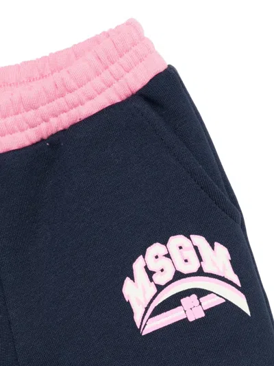 Msgm Logo-print Tracksuit Set In Blue
