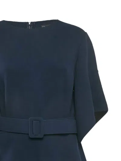 Pre-owned Oscar De La Renta Waist-belt Short Dress In Blue