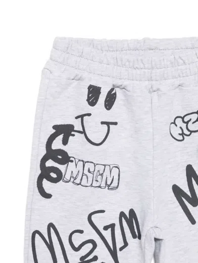 Msgm Graffiti-print Tracksuit Set In Gray