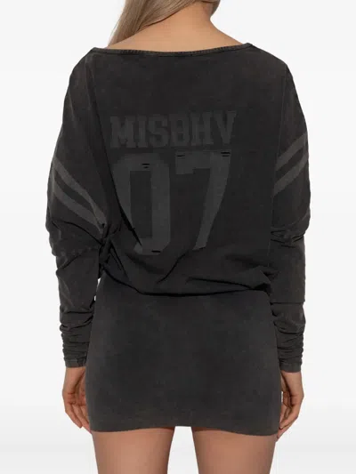 Misbhv Team Paris Long-sleeved Mini Dress In Black