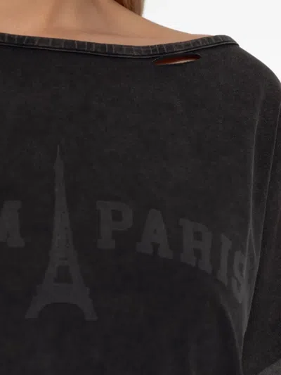 Misbhv Team Paris Long-sleeved Mini Dress In Black