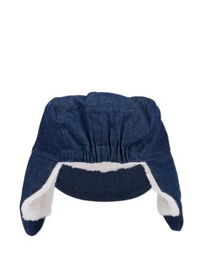 Timberland Logo Earflap Hat In Blue