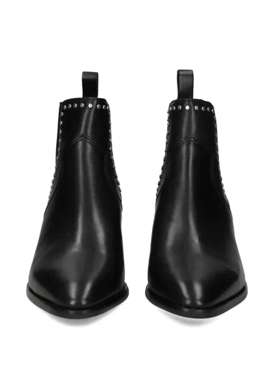 Ash Chelsea Ankle Boots Block Heel In Black