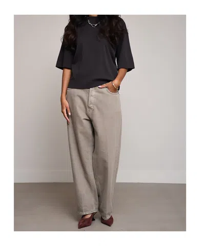 Darkpark Cropped Short-sleeve T-shirt With Round Neckline In Black