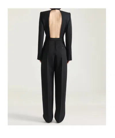 Givenchy Sliced Back All-in-one In Wool In Black