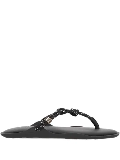 Flowze Knotted Flat Sandals In Black