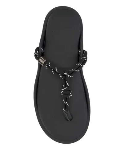 Flowze Knotted Flat Sandals In Black