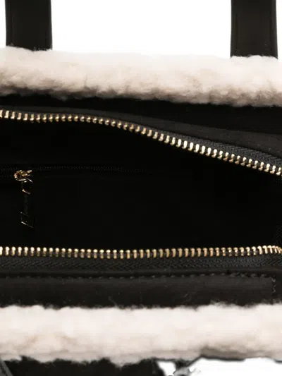 Marc Ellis Buby Shearling-trim Shoulder Bag In Black