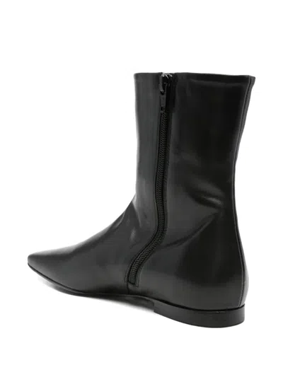 Totême Toteme Flat Side Zip Bootie In Black