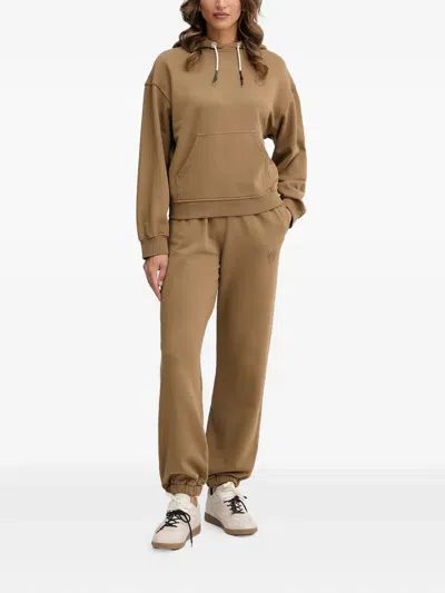 Pinko Logo-embroidered Hoodie In Animal Print