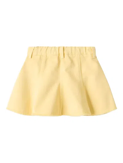Il Gufo Pleat-detailing Mini Skirt In Yellow
