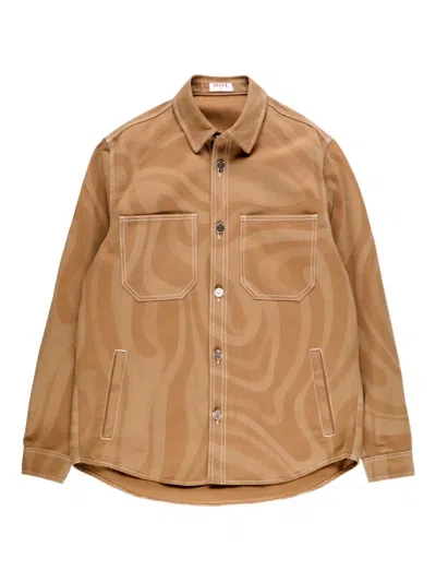 Pucci Marmo Print Jacket In Brown