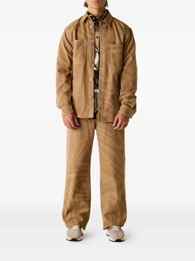 Pucci Marmo Print Jacket In Brown