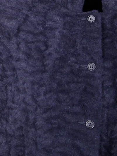 Apuntob Banded Collar With Buttons Pockets And Dropped Shoulder Jack In Blue