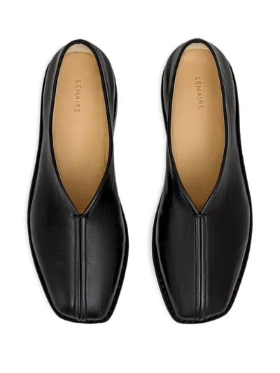 Lemaire Square-toe Loafers In Black