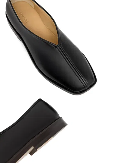 Lemaire Square-toe Loafers In Black
