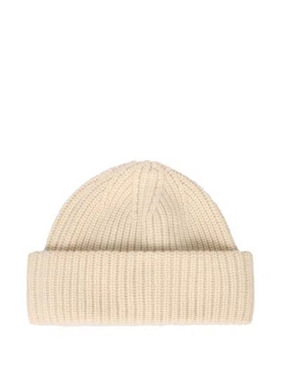 Slowear Ribbed Beanie In Neutral
