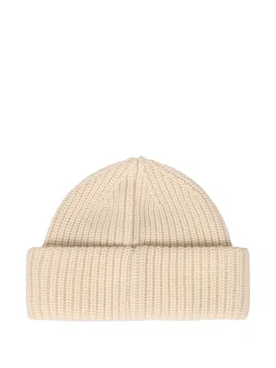 Slowear Ribbed Beanie In Neutral