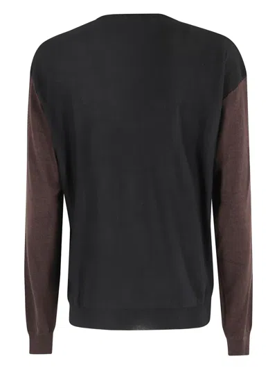 Solotre Colour-block Sweater In Brown
