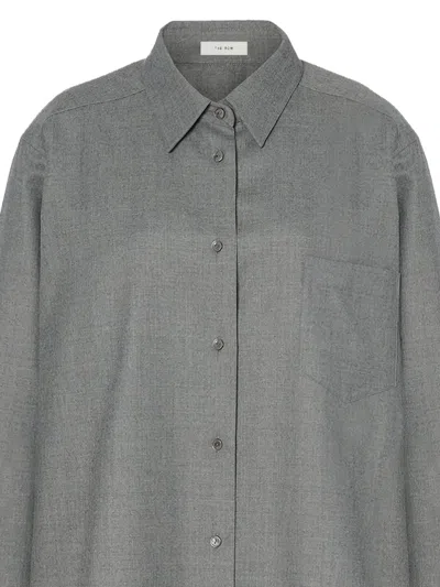 The Row Pino Virgin Wool Shirt In Gray