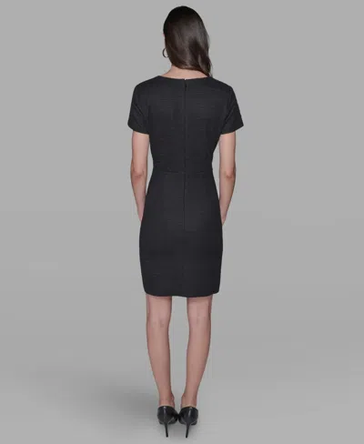 Karl Lagerfeld Tweed Sheath Dress In Black
