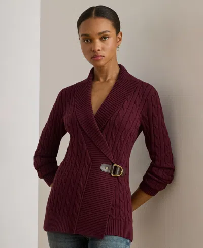 Ralph Lauren Women's Buckled Cotton Sweater In Purple