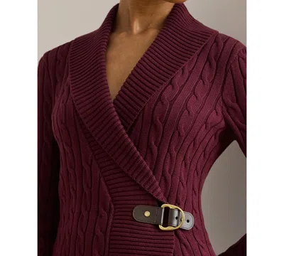 Ralph Lauren Women's Buckled Cotton Sweater In Purple