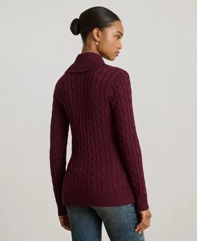 Ralph Lauren Women's Buckled Cotton Sweater In Purple