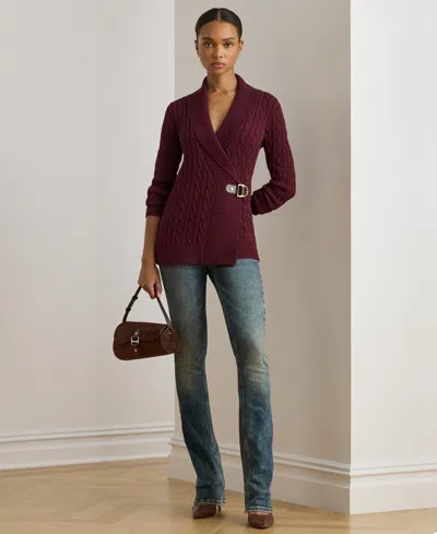 Ralph Lauren Women's Buckled Cotton Sweater In Purple