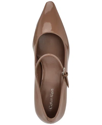 Calvin Klein Women's Naprina Block Heel Mary Jane Pumps In Brown