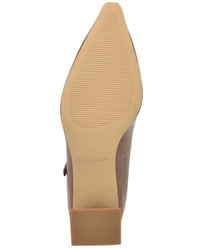 Calvin Klein Women's Naprina Block Heel Mary Jane Pumps In Brown